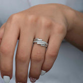 Bague pour femme en argent et pierre de zircon